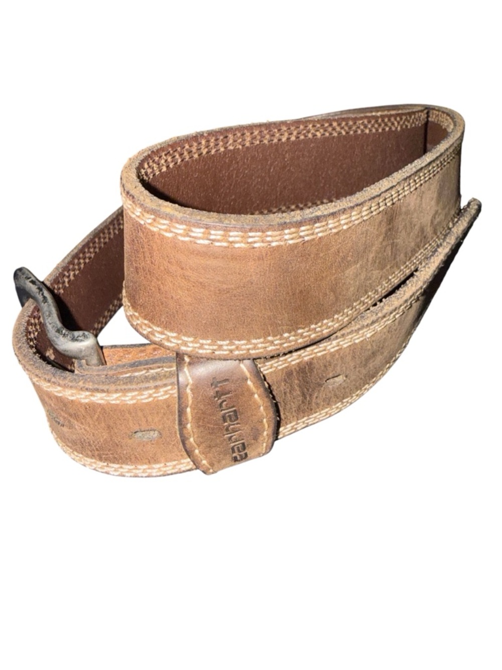 Carhartt Leather Belt Mens 42 Brown Top Grain Workwear Casual Classic - Picture 3 of 9